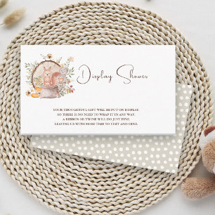 Cartão De Informações Chá de fraldas de Amigos de Animais da Floresta Ma