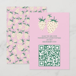 Cartão De Informações Chá de fraldas de amoreira branca de morango branc