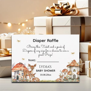 Cartão De Informações Chá de fraldas de Animais da Floresta de Boho Wood