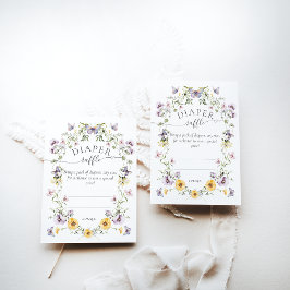 Cartão De Informações Chá de fraldas de borboletas Fralda de flor selvag