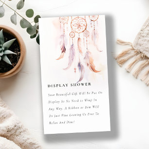 Cartão De Informações Chá de fraldas de Chá de Exibição do Dreamcatcher 