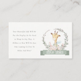 Cartão De Informações Chá de fraldas de Chá de vitrine Floral Wreath