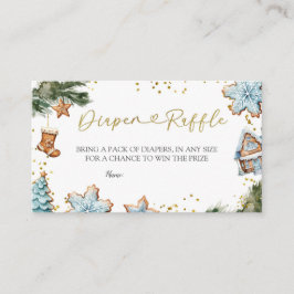 Cartão De Informações Chá de fraldas de Cookie Blue Raffle