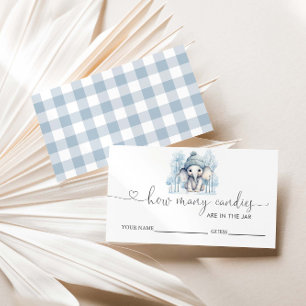 Cartão De Informações Chá de fraldas De Elefante De Inverno Adivinha Qua