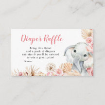 Chá de fraldas de Elefante Rosa Raffle
