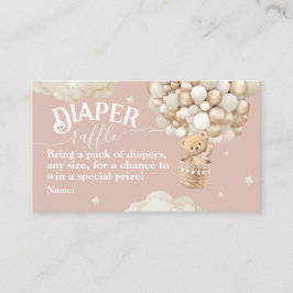 Cartão De Informações Chá de fraldas de Espera do Balão do Urso de Teddy