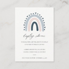 CARTÃO DE INFORMAÇÕES CHÁ DE FRALDAS DE EXIBIÇÃO DE CORAÇÃO AZUL AZUL AZ