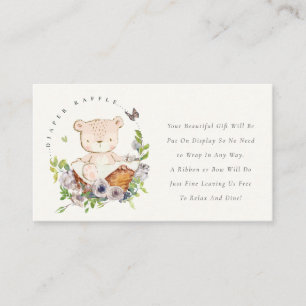 Cartão De Informações Chá de fraldas de exibição verde da cesta da vento