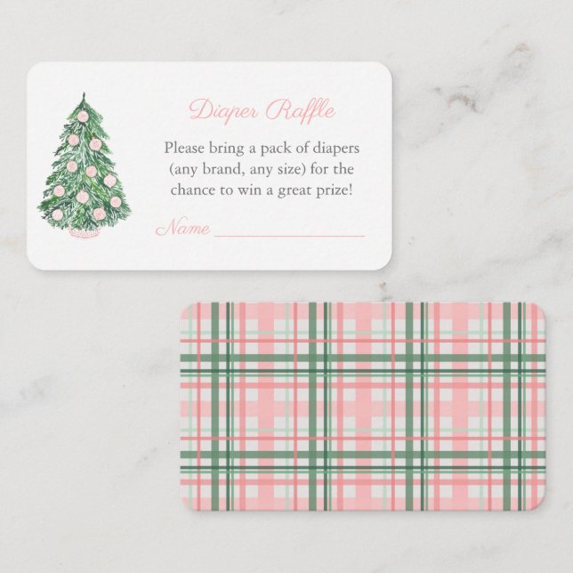 Cartão De Informações Chá de fraldas De Feriados Inteligentes Para Raffl (Frente/Verso)
