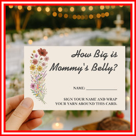 Cartão De Informações Chá de fraldas de flor selvagem como grande é a MA