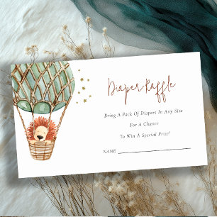 Cartão De Informações Chá de fraldas de Fralda de Leão de Balão Eco Hot