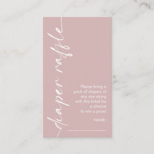 Cartão De Informações Chá de fraldas de Fralda de Rosa com poeira de tex