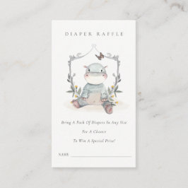 Cartão De Informações Chá de fraldas de Fralda Raffle de Folhagem de Hip