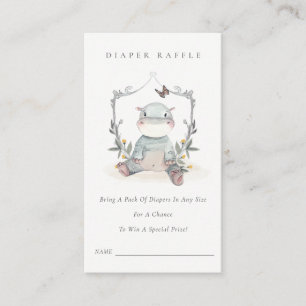 Cartão De Informações Chá de fraldas de Fralda Raffle de Folhagem de Hip