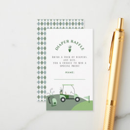 Cartão De Informações Chá de fraldas de Golfe Moderno