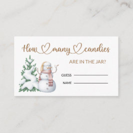 Cartão De Informações Chá de fraldas De Inverno Adivinha Quantas Canais