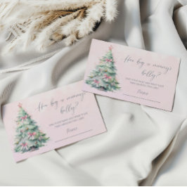 Cartão De Informações Chá de fraldas de inverno cor-de-rosa o tamanho da