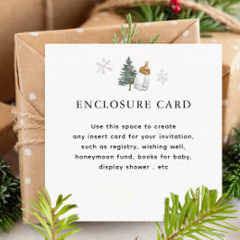 Cartão De Informações Chá de fraldas de inverno de Montanha Snowflake Pe