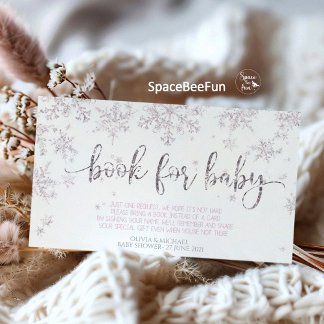 Cartão De Informações Chá de fraldas de inverno em floco de neve