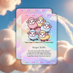Cartão De Informações Chá de fraldas de Lâmpada Kawaii Cute