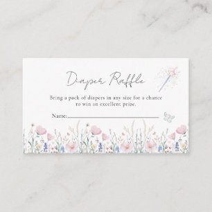 Cartão De Informações Chá de fraldas de leite de flor selvagem encantada