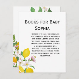 Cartão De Informações Chá de fraldas de limão, Bebê do Ciao, Tema Italia