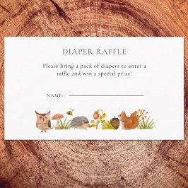 Cartão De Informações Chá de fraldas de Madeira Fralda de Aquarela Raffl