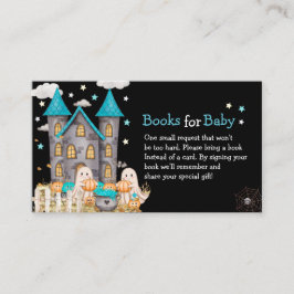 Cartão De Informações Chá de fraldas de Menino Boo do Pastel Halloween