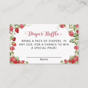 Cartão De Informações Chá de fraldas de morango Berry Sweet