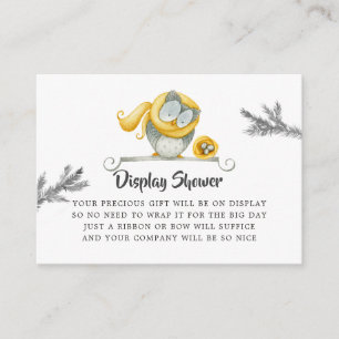 Cartão De Informações Chá de fraldas de Natal da Coruja de inverno Chá