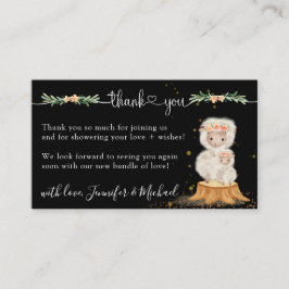 Cartão De Informações Chá de fraldas de Ovinos de Floresta Negra Obrigad