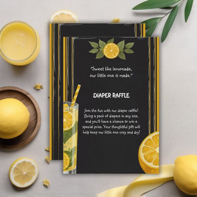 Cartão De Informações Chá de fraldas De Pão De Chalkboard Com Limonada D (Criador carregado)