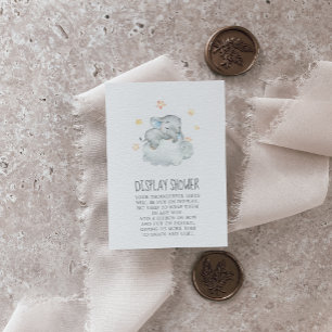 Cartão De Informações Chá de fraldas de pequeno elefante Chá