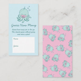 Cartão De Informações Chá de fraldas de polvo bonito Kawaii rosa