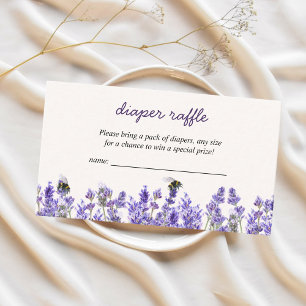 Cartão De Informações Chá de fraldas de Primavera de Abelhas lavanda de