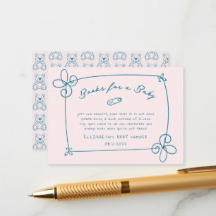 Cartão De Informações Chá de fraldas de quadro de Arco ondulado esculpid