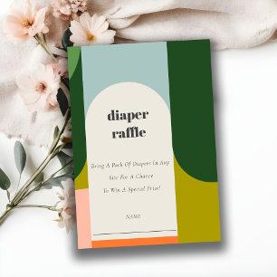 Cartão De Informações Chá de fraldas de Raffle Fralda da trava retrógrad