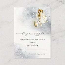 Cartão De Informações Chá de fraldas de Raffle, Fralda de Fada de Cores 