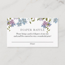Cartão De Informações Chá de fraldas de Raffle Lilac e Fralda