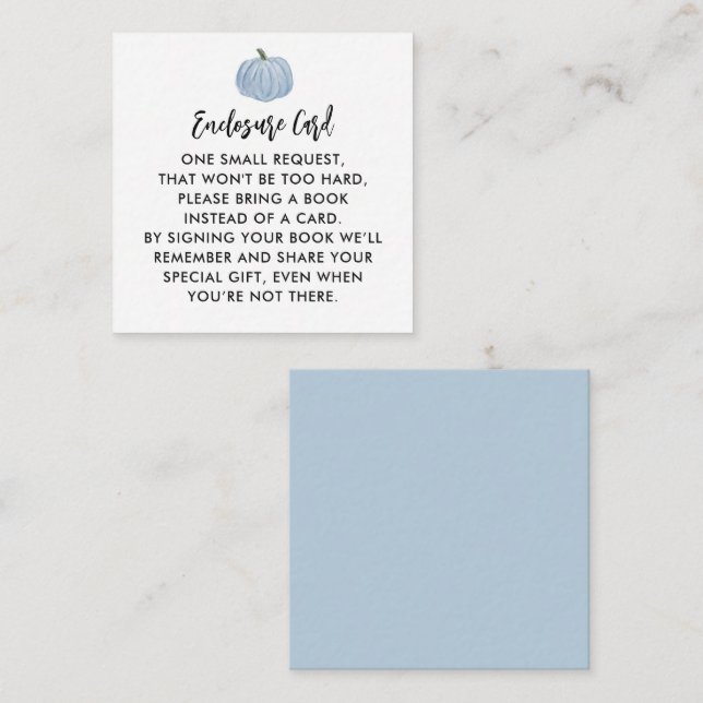 Cartão De Informações Chá de fraldas de Rapaz Azul (Frente/Verso)