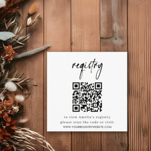 Cartão De Informações Chá de fraldas de Registro Mínimo Elegante