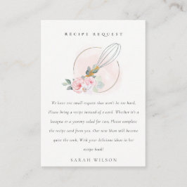 Cartão De Informações Chá de fraldas de Solicitação de Receita Floral de