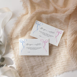 Cartão De Informações Chá de fraldas de Tíquete de Fralda azul rosa Arco