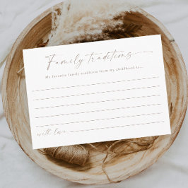 Cartão De Informações Chá de fraldas de Tradições da Família de Script S