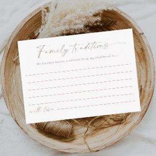 Cartão De Informações Chá de fraldas de Tradições da Família de Script S