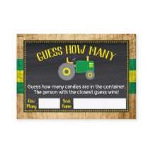 Chá de fraldas de Trator Verde Adivinha Quantos Pl