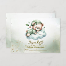 Chá de fraldas de Urso Verde com Urso de Folha Dor