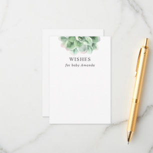 Cartão De Informações Chá de fraldas   Desejos Sucultos para Bebê