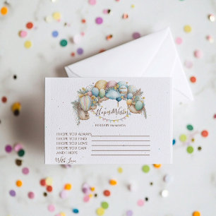 Cartão De Informações Chá de fraldas do Balão de Ar arco-íris de água