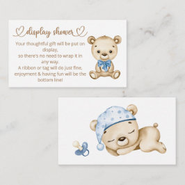 Cartão De Informações Chá de fraldas do Bear Boy Bear Bear